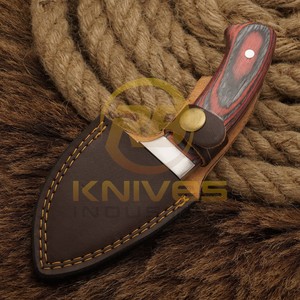 Cuchillo de Camping de Hoja Fija con Punta de Caída, Acero Inoxidable, Mango de Micarta, Borde Biselado, Herramienta de Supervivencia para Exteriores - Product Image 6