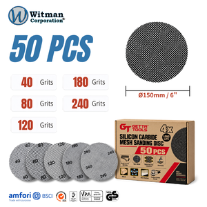 GETTA TOOLS Disques abrasifs en carbure de silicium 125mm 150mm (5 et 6 pouces) – Lot de 50 disques de ponçage à bande auto-agrippante sans poussière pour ponceuse orbitale – Emballage en vrac - Product Image 3