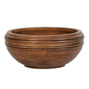 Handcrafted Wooden Serving Bowl Natural Wood Salad Bowl Decorative Kitchen Bowl Eco-Friendly Round Wood Bowl Craftera Exports - Product Image 4