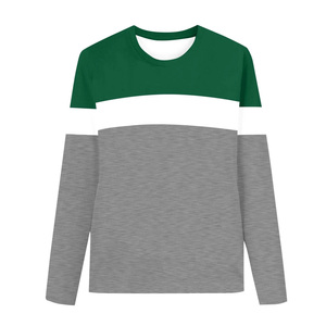 Camisetas de Manga Larga a Rayas 100% Algodón Hechas en Bangladesh para Niños y Niñas, Camisetas Raglán con Cuello Redondo para Primavera, Otoño e Invierno - Product Image 1