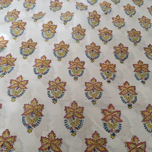 100% pur coton tissu belle fleur indienne main bloc impression tissu pour femmes garçons chemises habillées sacs couvre accessoires - Product Image 1