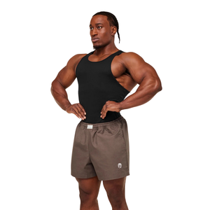 Pantalones Cortos Deportivos para Hombre, Ajuste Holgado de 5 Pulgadas, para Gimnasio, Entrenamiento, Culturismo, Color Marrón Suave - Product Image 3