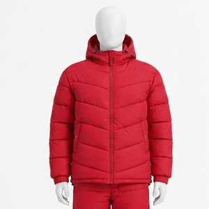 Men's Heavyweight Hooded Puffer Jacket Quilted Bubble Coat Full-Zip Water-Resistant Insulated Outerwear with Drawstring Hem - Product Image 4