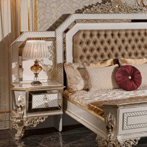 Juego de Muebles de Dormitorio Clásico Turco Europeo de Lujo, Personalizado, con Cama King Size de Madera de Caoba y Almacenamiento, Kiky Home - Product Image 3