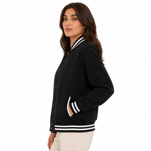 trendy woman <b>varsity</b> <b>jacket</b> featuring a classic sporty look comfortable fit and premium feel for casual wear and street style ou - Product Image 2