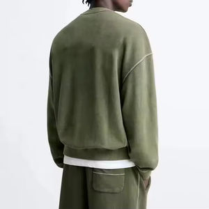 Sweat-shirts pour hommes en coton 100% à col rond, effet délavé, en molleton épais, pour l'hiver, personnalisables, imprimés, unis, de créateur, vente en gros - Product Image 2