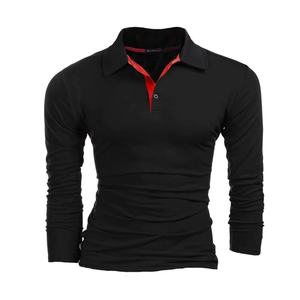 Chemises à manches longues 100 % coton pour hommes, vente en gros, pour le golf, le sport, le travail d'équipe, décontractées, couleur unie rouge, sur mesure, respirantes et à séchage rapide - Product Image 2
