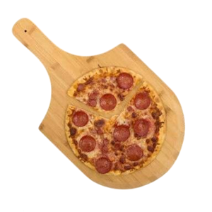 Planche à pizza ronde en bambou écologique de qualité supérieure avec poignée, pelle à pizza en bois et plateau de service, planche à découper et à charcuterie pour la cuisine - Product Image 4