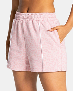 Shorts de Mujer de Primera Calidad, 100% Algodón, con Logotipo Personalizado Bordado en 3D, Estampado de Leopardo Rosa, con Ribete, Corte Relajado - Product Image 5