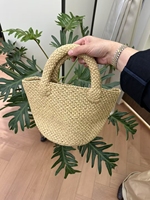 Sac en raphia tressé fait main sur mesure pour femme, style panier, sac fourre-tout d'été, avec deux poignées, fabrication OEM ODM