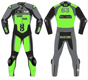 Combinaison de course MotoCP en cuir de qualité supérieure, sur mesure, homologuée CE avec protection de niveau 2, fabriquée sur mesure - Product Image 1
