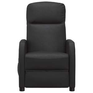 Grand fauteuil de massage noir en similicuir avec structure en fer et contreplaqué - Fauteuil inclinable haut de gamme - Product Image 3