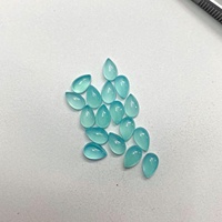 Achetez des cabochons lisses en chalcédoine aqua naturelle de 3x5 mm, pierres semi-précieuses en vrac pour la fabrication de bijoux, pierres précieuses polies en vrac