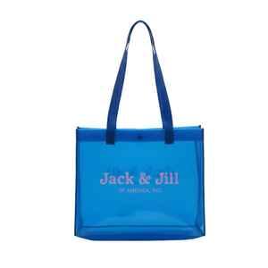 Sac fourre-tout transparent Jack and Jill en PVC, pour le shopping, la plage, les voyages, réutilisable, logo personnalisé, fournisseur en gros - Product Image 1