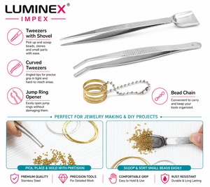 LUMINEX IMPEX LUB=113 <b>Long</b> <b>Nose</b> Stainless Steel Lightweight Smooth Work Jewelry Making Polishing Pliers for Bracelet Making DIY - Product Image 3