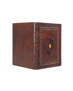 Leather <b>Journal</b> Notebook | Handmade Style Brown Leather Diary with Gemstone Cover | <b>Writing</b>, Sketchbook & Travel <b>Journal</b> - Product Image 1