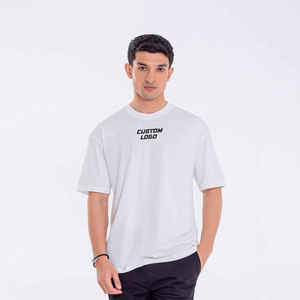 High Quality Custom 100% Cotton T <b>Shirt</b> <b>White</b> for Men <b>Plain</b> Blank Men's T-<b>Shirts</b> Printing Logo Heavyweight Oversized T-<b>Shirt</b> - Product Image 1