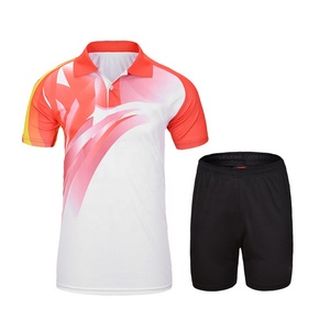 Camiseta y pantalones cortos de bádminton transpirables de secado rápido para hombres con uniforme de tenis de mesa de manga corta para mujeres - Product Image 2