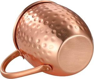 Premium Copper Wine Glass with Hammered Finish BPA Free Straw Accessory for <b>Beer</b> Cocktails Whiskey Vodka Soft Drinks - Product Image 2