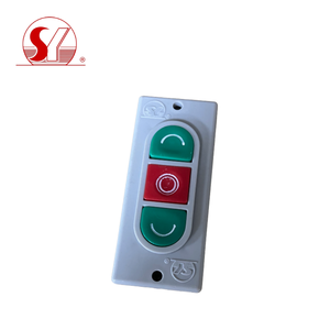Interruptor de botón pulsador manual de 3 controles, moderno, gris, con alimentación CA, OEM. - Product Image 1