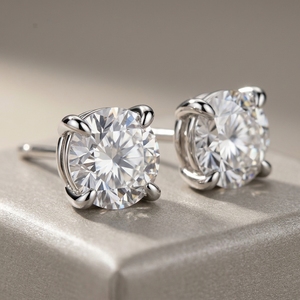 0.50ct Lab Grown Diamond Claw Setting 4 Prong Stud Earrings IGI Certified Trendy Everyday Light Weight Custom Made 10k 14k 18kt - Product Image 4