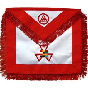 Delantal de Alto Sacerdote del Capítulo del Arco Real, Bordado a Mano en Rojo, Delantal de Orden Masónica de Alta Demanda con Logotipo de Calidad Superior - Product Image 1