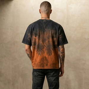 Men's Oversized Tie-Dye T-Shirt Short Sleeve O-Neck Stonewash Tee Shirt Men Summer Street Style Acid Wash Tie Dye TShirts Mens - Product Image 2