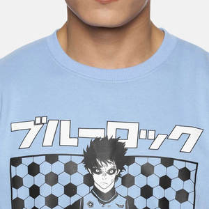 เสื้อสเวตเตอร์คอกลมพิมพ์ลายอนิเมะสีน้ำเงิน เสื้อผ้าผู้ชายทรงโอเวอร์ไซส์ ผ้าฝ้ายลำลอง ใส่ได้ในฤดูใบไม้ร่วง - Product Image 4