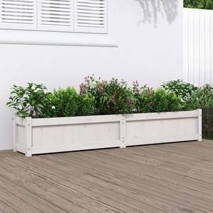 Jardinière en bois de pin massif blanc 70,9 x 12,2 x 12,2 po Pots et jardinières à fleurs - Product Image 1