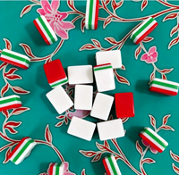 Mahjong personnalisé de style américain, fabriqué en usine, en acrylique à quatre couches, rouge vif, sur le thème de Noël, 32 mm, Noël