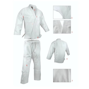 Kimono de Jiu Jitsu Personalizado de Alta Calidad, Unisex, de Algodón, para Entrenamiento de Artes Marciales, con Logotipo Frontal, Servicio OEM - Product Image 2