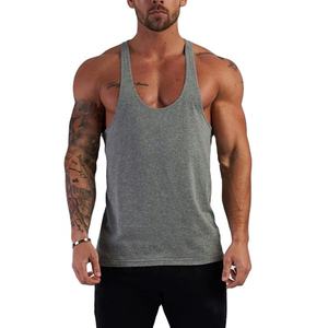 Vente en gros 100% coton vêtements d'entraînement gym fitness entraînement musculation hommes débardeur respirant couleur unie stringer pour hommes - Product Image 3
