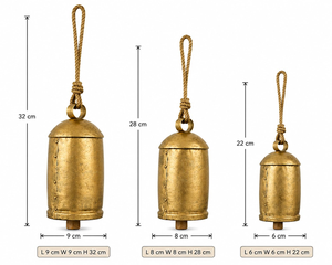 Juego de 3 Campanas de Metal Vintage, Campanas Rústicas de Latón Hechas a Mano con Cuerda, Campanas Navideñas de Estilo Rústico para Decoración del Hogar - Product Image 6