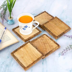 KISWAH CRAFT Sets de table et sous-plats ronds en bois écologiques modernes (diamètres 300 mm/350 mm) - Product Image 1
