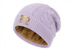 Gorro de Invierno de Lana Premium ZEDDISH CLOTHING, con Logotipo Bordado Personalizado, Tejido Térmico Suave, Gorro Casual para Hombre y Mujer, Gorro Holgado para Exteriores - Product Image 2
