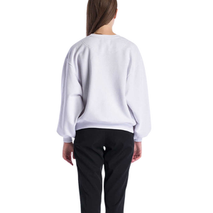 เสื้อสเวตเชิ้ตคอกลมสีแดง ทรงปกติ ผ้าถักเนื้อคอตตอน สีพื้น ใส่ได้ทั้งชายและหญิง สไตล์ลำลอง สำหรับใส่ในฤดูใบไม้ร่วง โลโก้ที่แขนซ้าย - Product Image 2