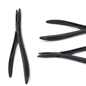 Professional Hair <b>Extension</b> Tools Black Color Flat Shape Weft Application Pliers With Teeth For <b>Beads</b> And Dreadlocks - Product Image 3