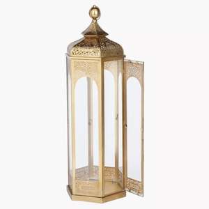 Farol marroquí de metal negro de estilo vintage para interiores de inspiración retro que ofrece un encanto clásico e iluminación decorativa. - Product Image 6