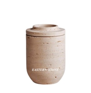 ชุดของตกแต่งหินทราเวอร์ทีนธรรมชาติ ชามและแจกันทำมือ ผู้ผลิตขายส่ง - Product Image 3