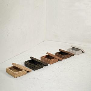 Cajas de almacenamiento apilables de ratán a bajo precio, cajas con tapa, cestas trenzadas, contenedores naturales al por mayor. - Product Image 6