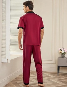 Ensemble pyjama femme col en V manches courtes, tenue de détente deux pièces en mélange de bambou - Product Image 2
