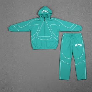 New Arrival Custom Logo 2-Piece Jogging Set <b>Reflective</b> Windbreaker <b>Jacket</b> Tracksuit for Men Winter Streetwear Sweat Suits - Product Image 5