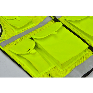 เสื้อกั๊กสะท้อนแสงเพื่อความปลอดภัยสำหรับผู้ชาย ระบายอากาศได้ดี สีส้มเหลือง ปิดด้วยซิป ชุดทำงานลำลอง ใช้กลางแจ้งได้ - Product Image 3
