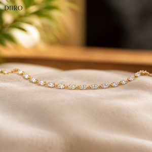High Quality Marquise Cut Diamond Tennis Bracelet for Women in Plated White <b>Gold</b> Elegant Moissanite Bridal Bracelet - Product Image 4