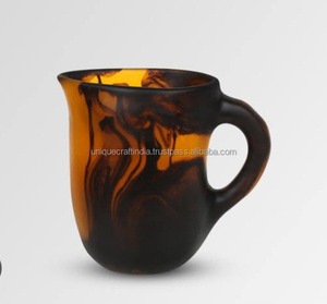Mug à thé en résine au design rustique avec poignée pour la maison, le restaurant, les fêtes, le bureau - Artisanat unique d'Inde - Product Image 3