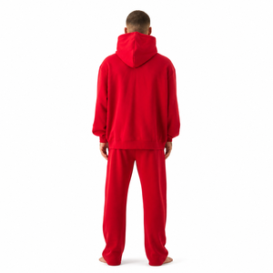 Conjunto Deportivo Rojo para Hombre con Capucha, Ecológico, 100% Algodón, de Longitud Completa, con Bolsillos Laterales, Ropa Casual de Invierno - Product Image 2