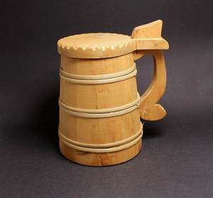 Most Selling Wooden Mug with Handle Traditional Wooden Tankard Vintage Beer Mug for Home Kitchen Bar Decoration - Product Image 2
