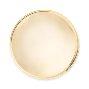 Contemporary Gold Handmade Metal <b>Centrepiece</b> Tray for Elegant <b>Dining</b> Room <b>Table</b> DecorationRound Gold Plated Decorative Tray - Product Image 3