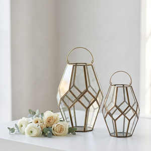 Manufacturers Personalized Glass Metal Framed Hurricane <b>Candle</b> Holders for Weddings Decoration - Product Image 4