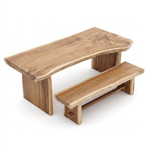 Live Edge Suar Wood Dining <b>Table</b> Solid Wood Slab Natural Edge Organic Modern Furniture for Home Hotel Villa Restaurant Projects - Product Image 6